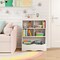 34.5" Kids Bookshelf with 5 Bins for Playroom and Living Room - 26.5" x 16" x 34.5" (L x W x H)